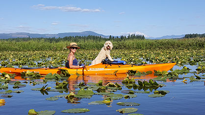 Outdoor recreation including kayaking at Silver Lake, new new home community Silver Lake Village